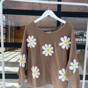 BiBi Brown Daisy Sweater